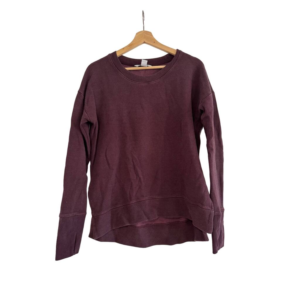 Athleta Coaster Luxe Sweatshirt aubergine thumb hole size S